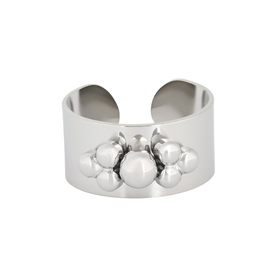 Bague Esmée réglable acier boules