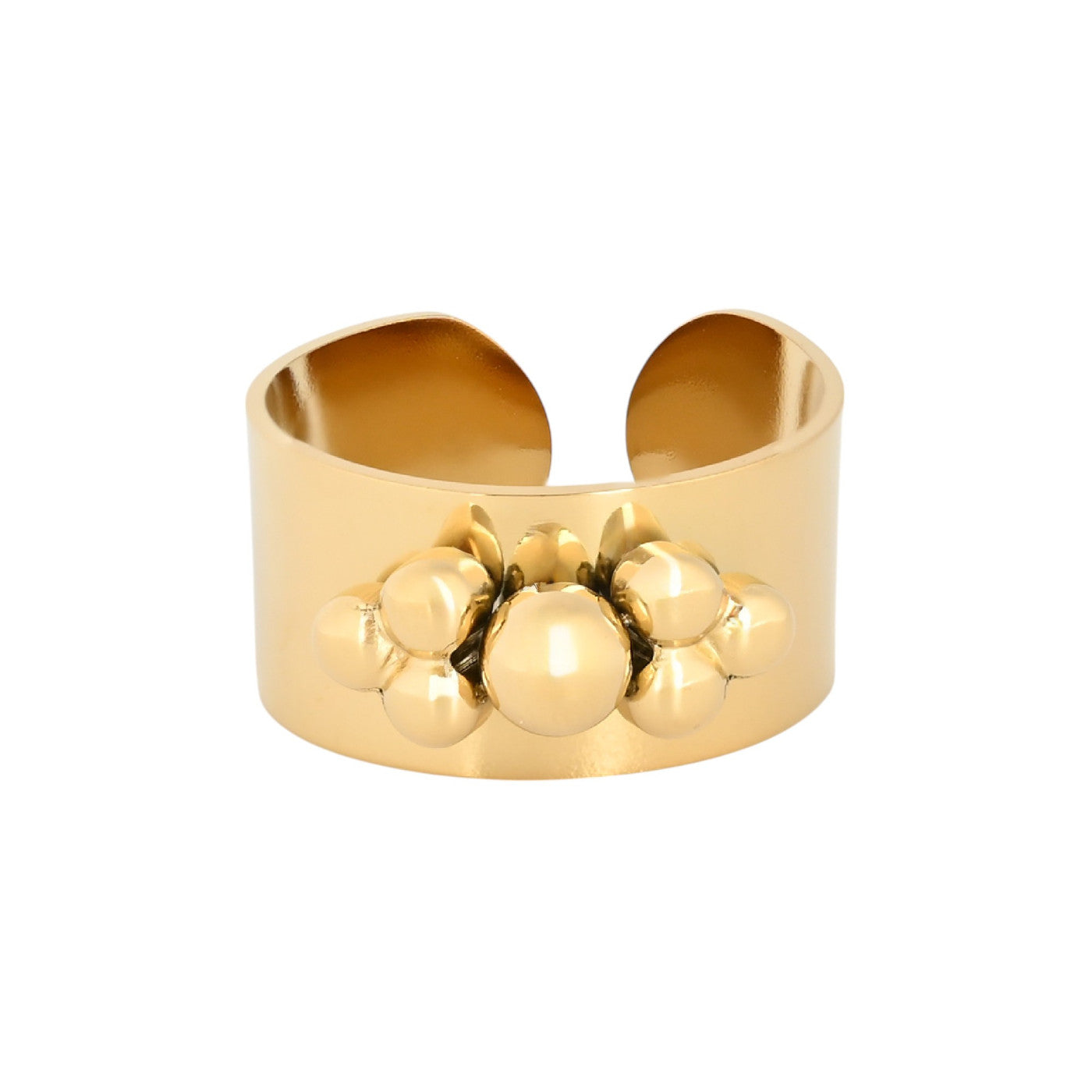 Bague Esmée réglable acier boules