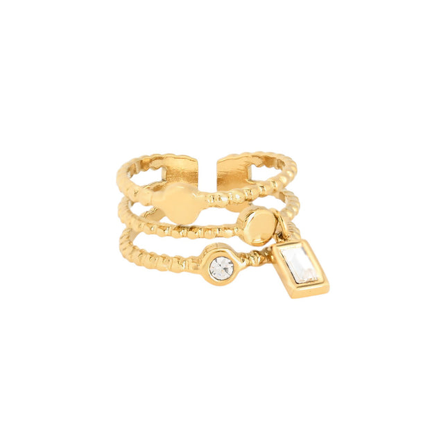 Bague Esmée réglable acier rectangle