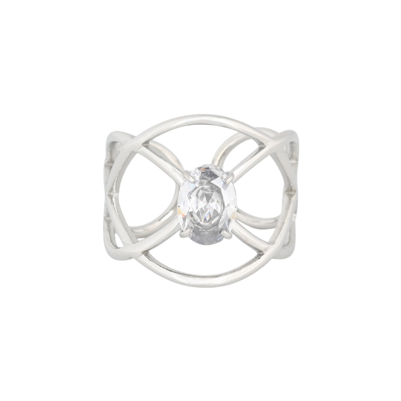 Bague Esmée réglable acier formes