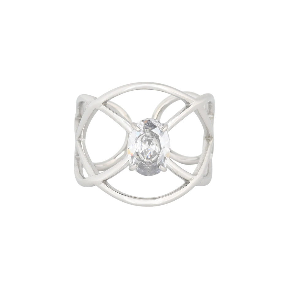 Bague Esmée réglable acier formes