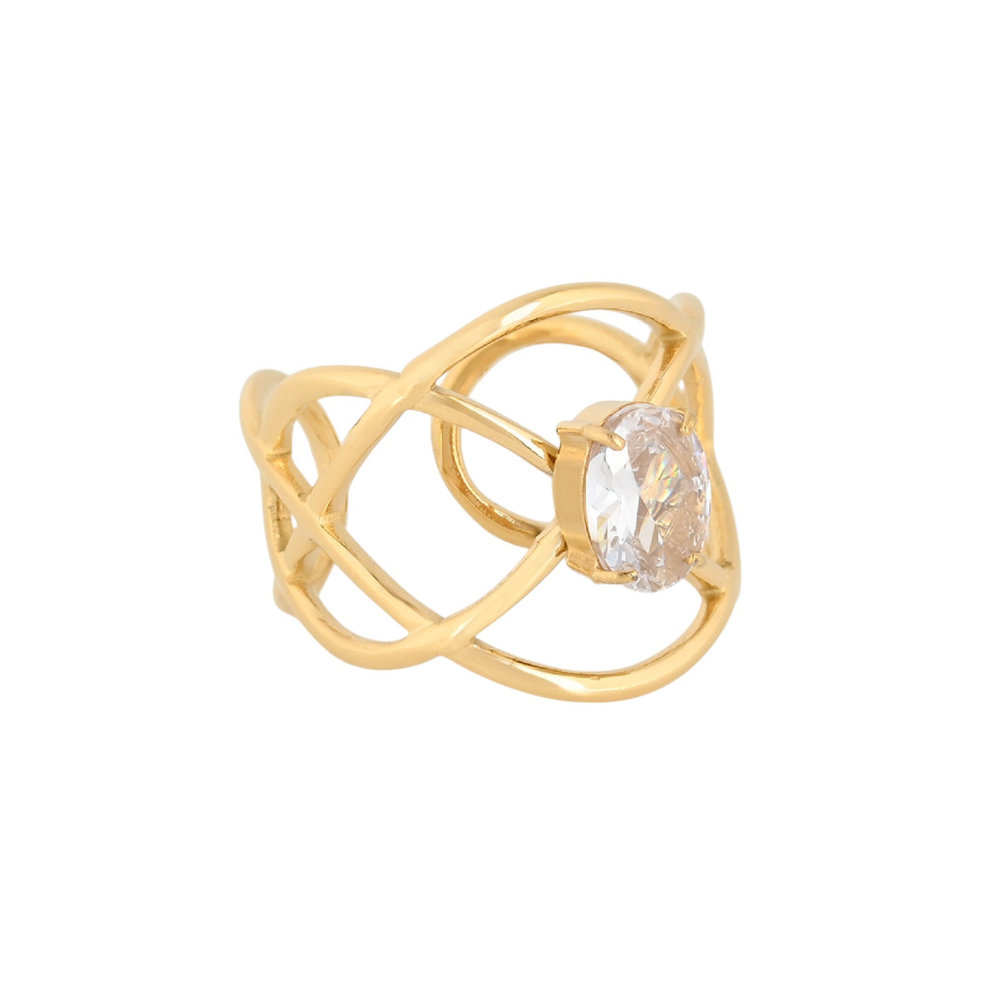 Bague Esmée réglable acier formes