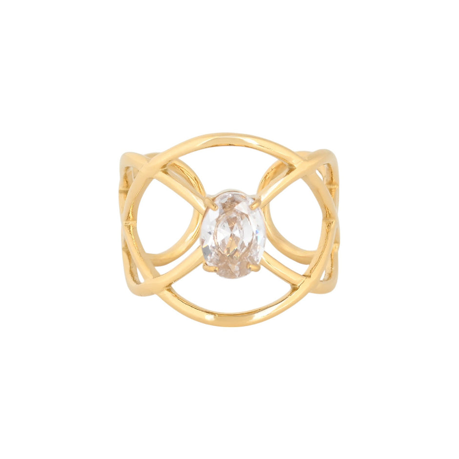 Bague Esmée réglable acier formes