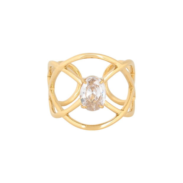 Bague Esmée réglable acier formes