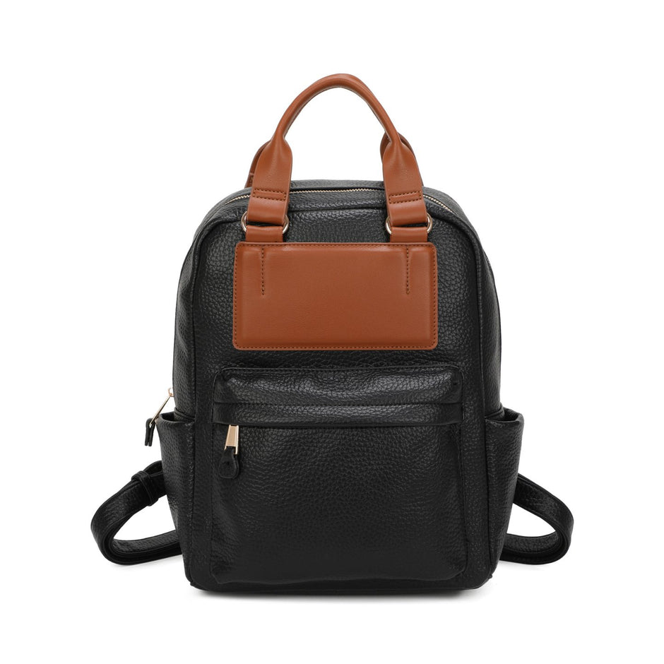 Sac à dos avec bretelles et détail marron