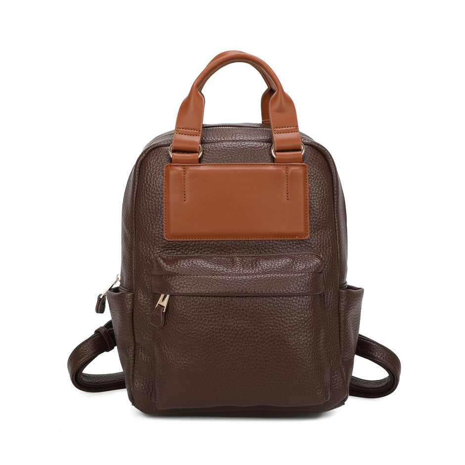 Sac à dos avec bretelles et détail marron