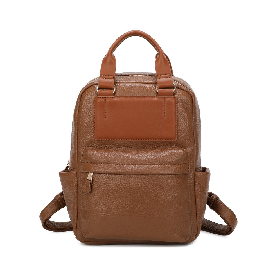 Sac à dos avec bretelles et détail marron