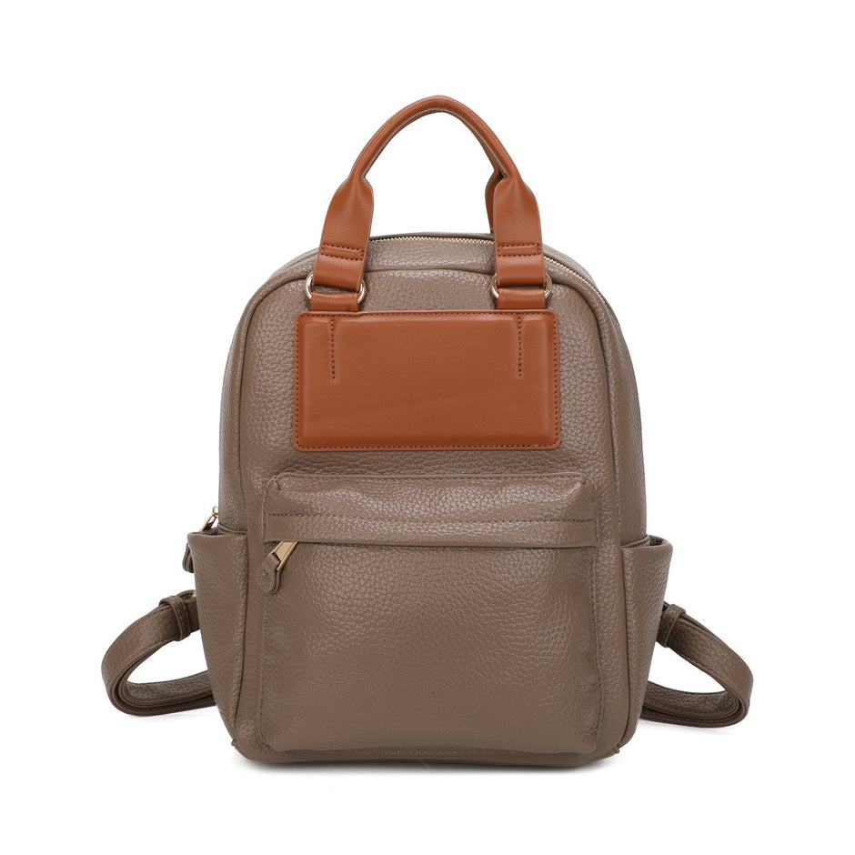Sac à dos avec bretelles et détail marron