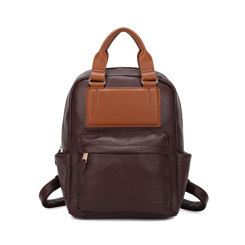 Sac à dos avec bretelles et détail marron