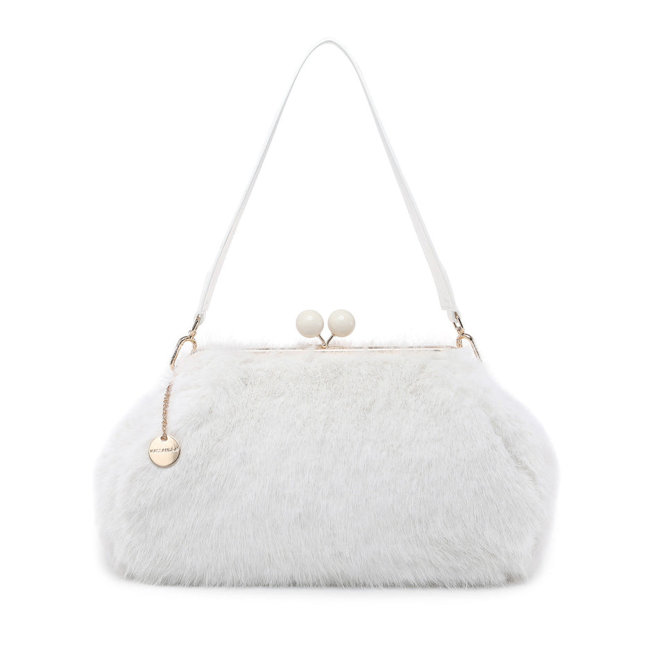Sac à épaule avec fourrure