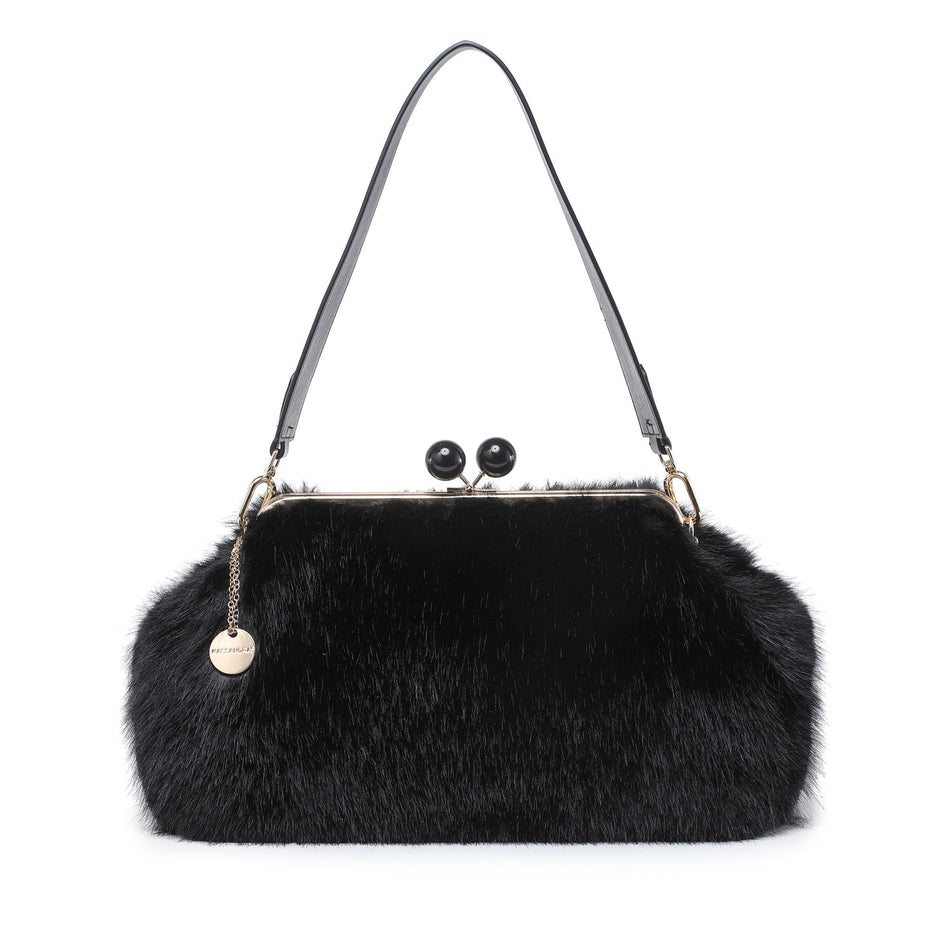 Sac à épaule avec fourrure