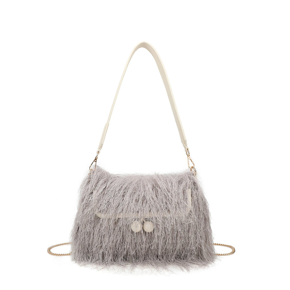 Sac à main avec fourrure