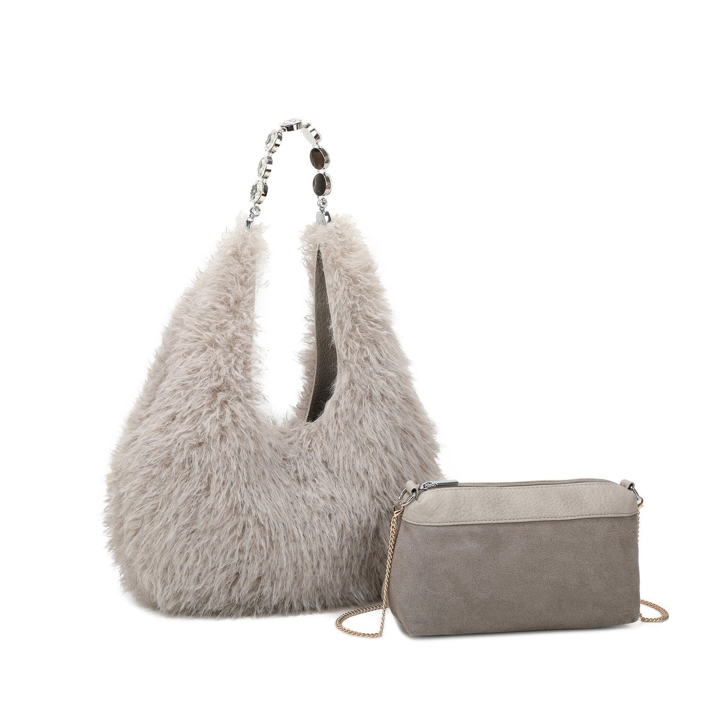 Sac à main avec fourrure