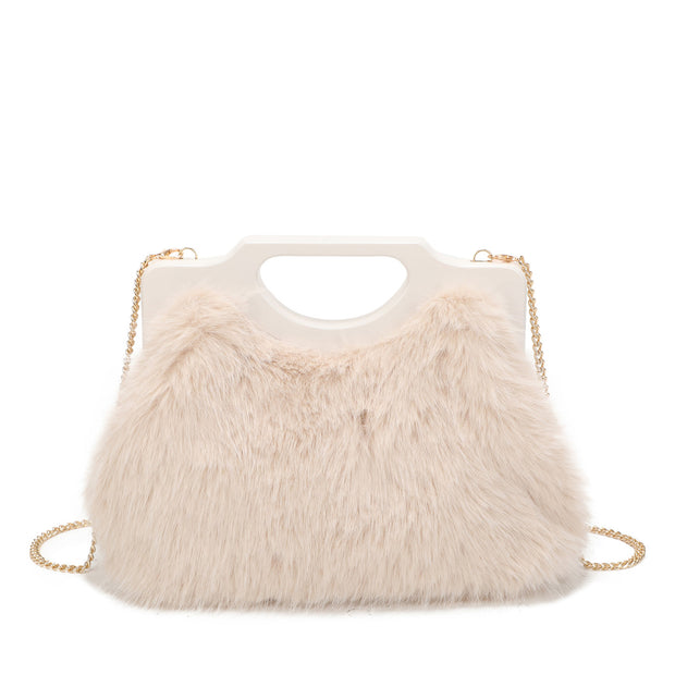Sac à main avec fourrure