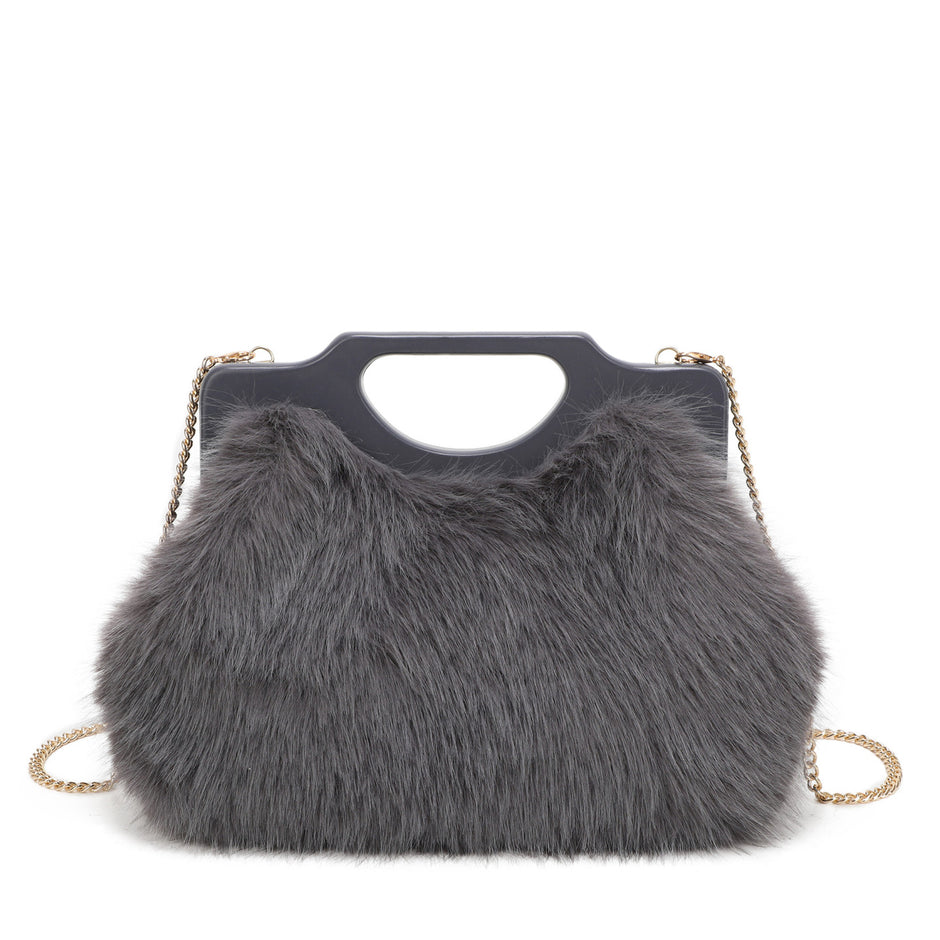 Sac à main avec fourrure