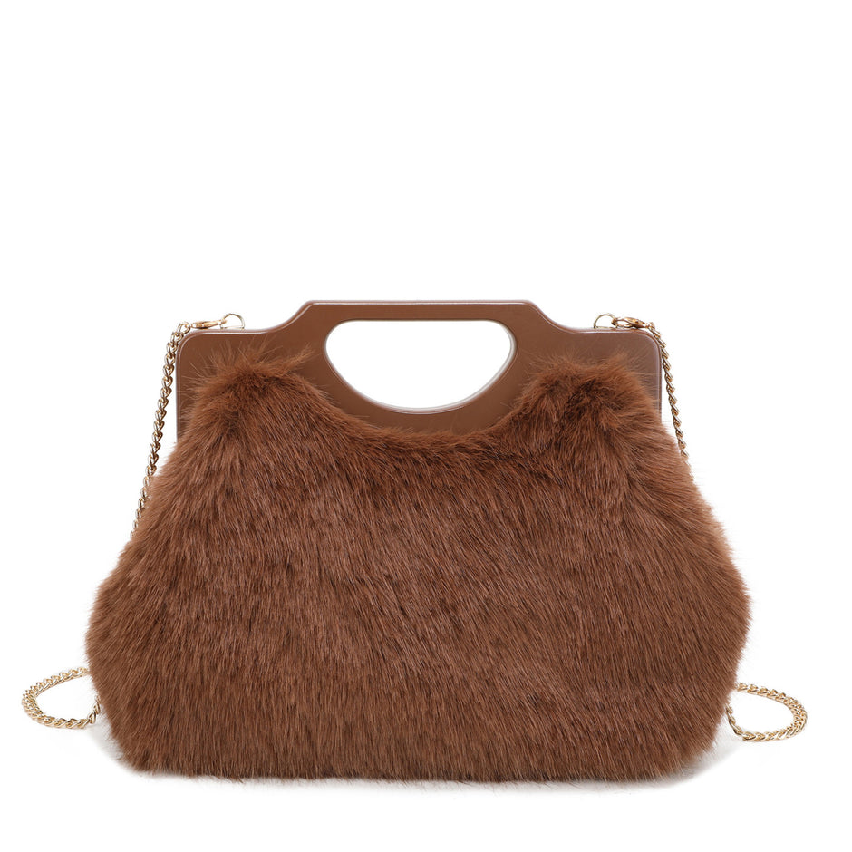 Sac à main avec fourrure