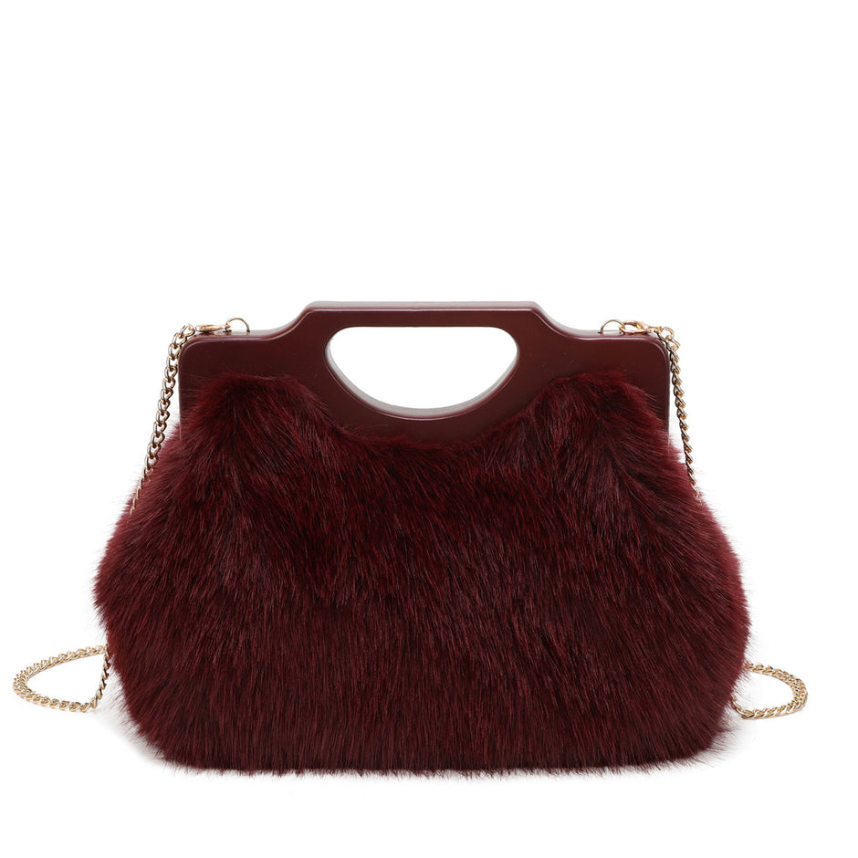 Sac à main avec fourrure