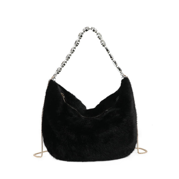 Sac à main avec fourrure