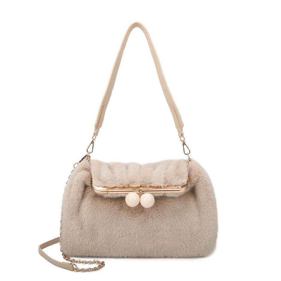 Sac à main avec fourrure