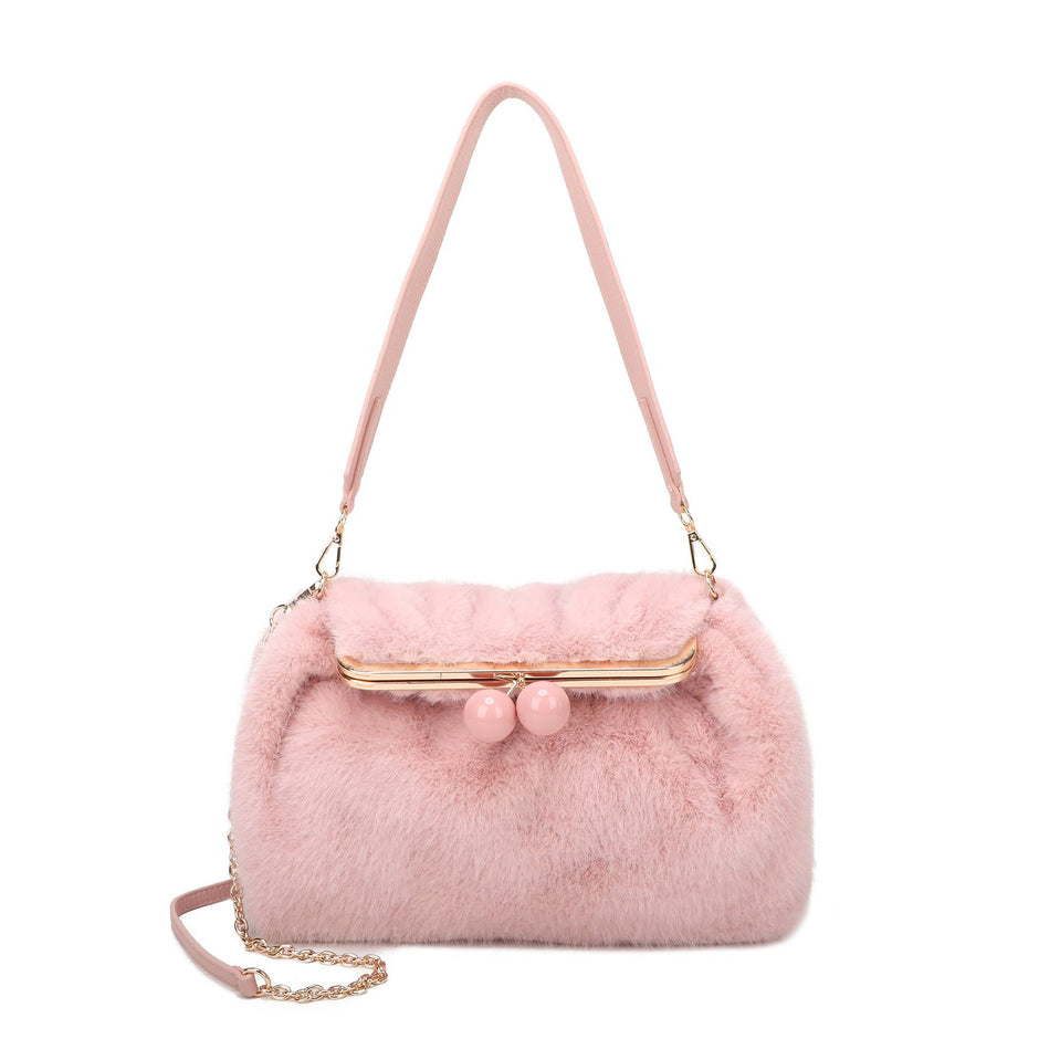 Sac à main avec fourrure