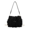Sac à main avec poils et plumes