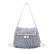 Sac à main avec poils et plumes