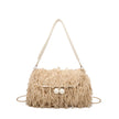 Sac à main avec poils et plumes