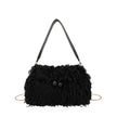 Sac à main avec poils et plumes