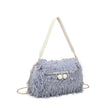 Sac à main avec poils et plumes