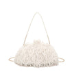 Sac à main avec poils et plumes