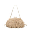 Sac à main avec poils et plumes