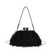 Sac à main avec poils et plumes