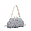 Sac à main avec poils et plumes