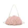 Sac à main avec poils et plumes