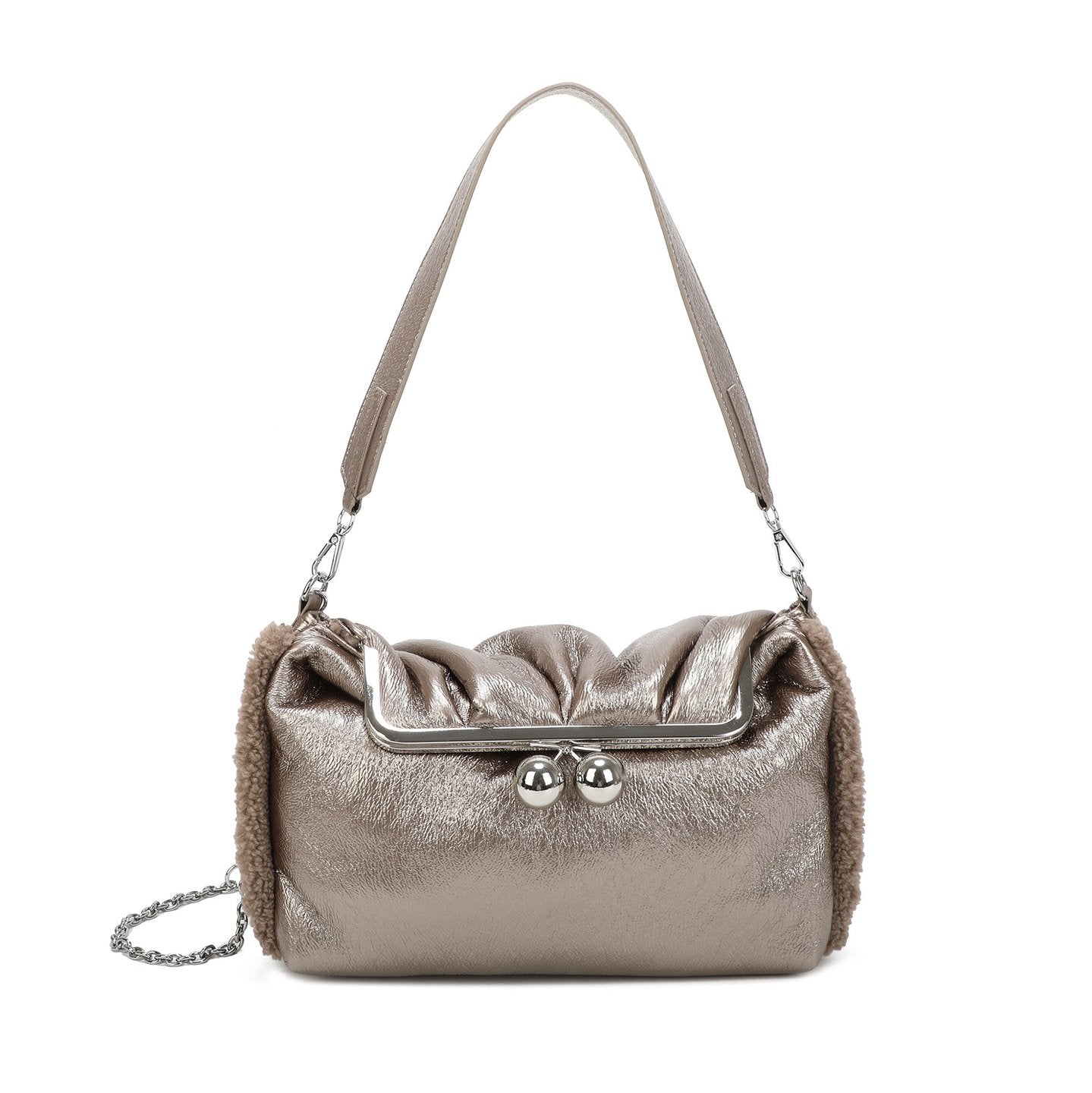 Sac à main avec tissu brillant