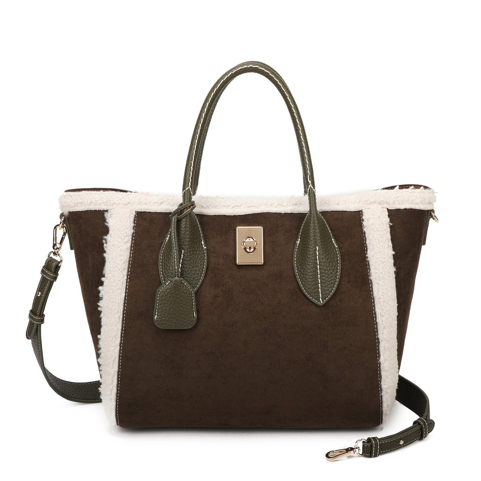 Sac à main Shopper avec fourrure et daim