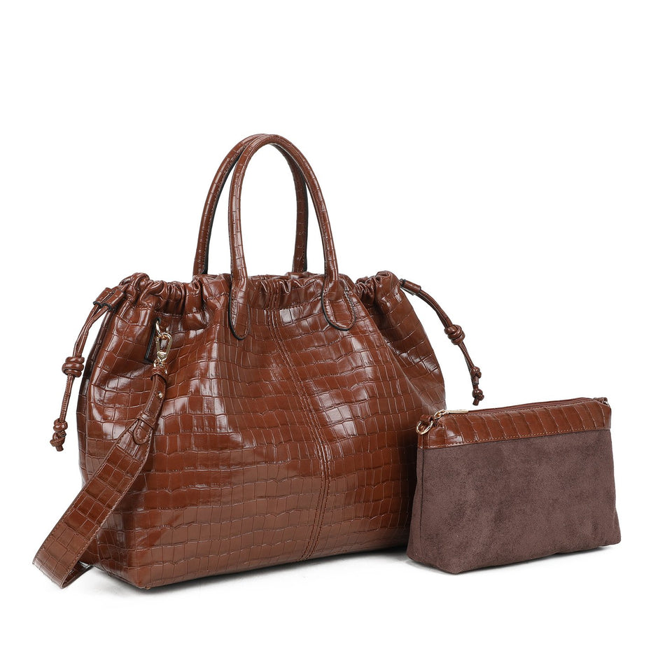 Sac à main Shopper avec texture croco