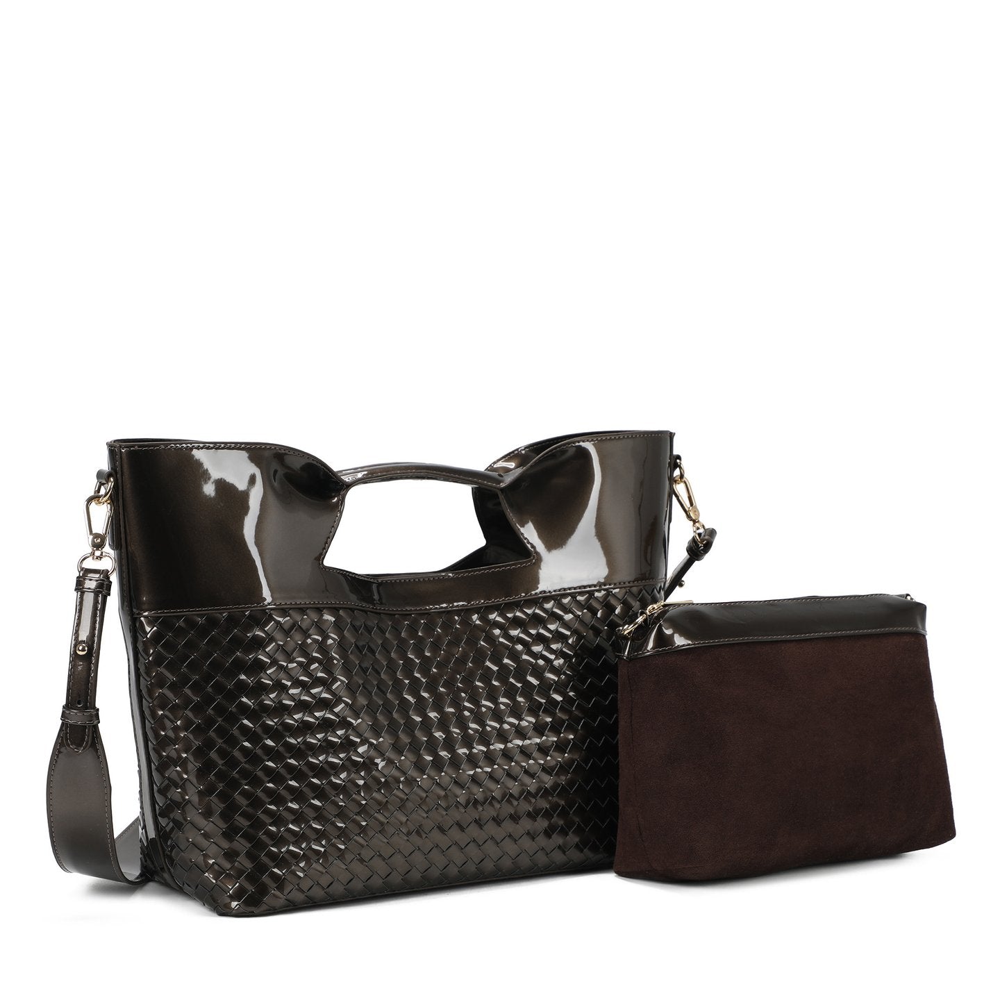 Sac à main Shopper en vernis et détails