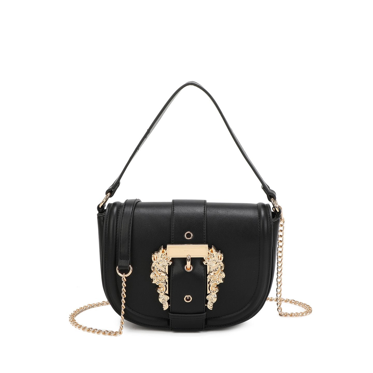 Sac bandoulière avec détails dorés