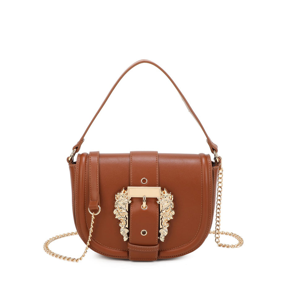 Sac bandoulière avec détails dorés