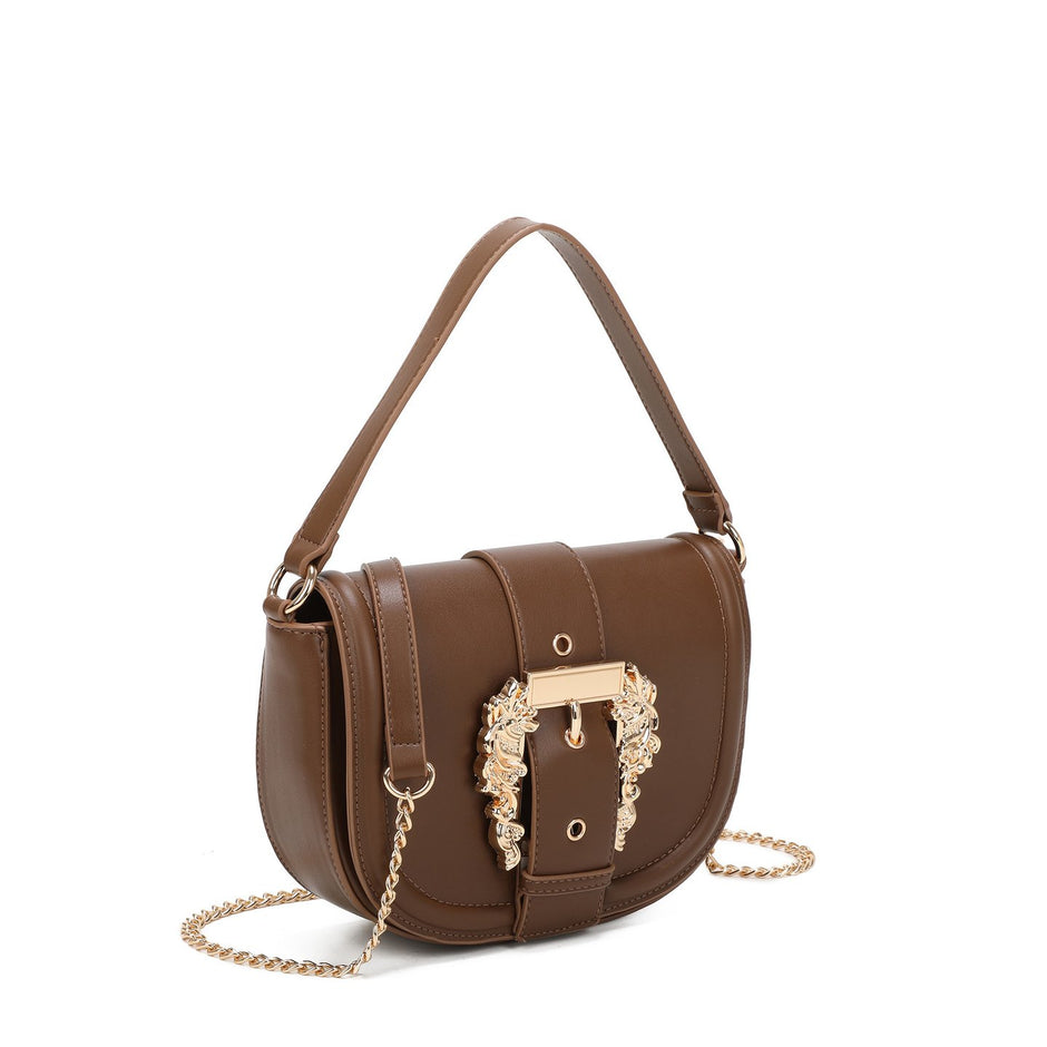 Sac bandoulière avec détails dorés