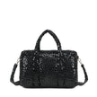 Sac bandoulière avec fourrure et vernis