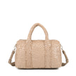 Sac bandoulière avec fourrure et vernis