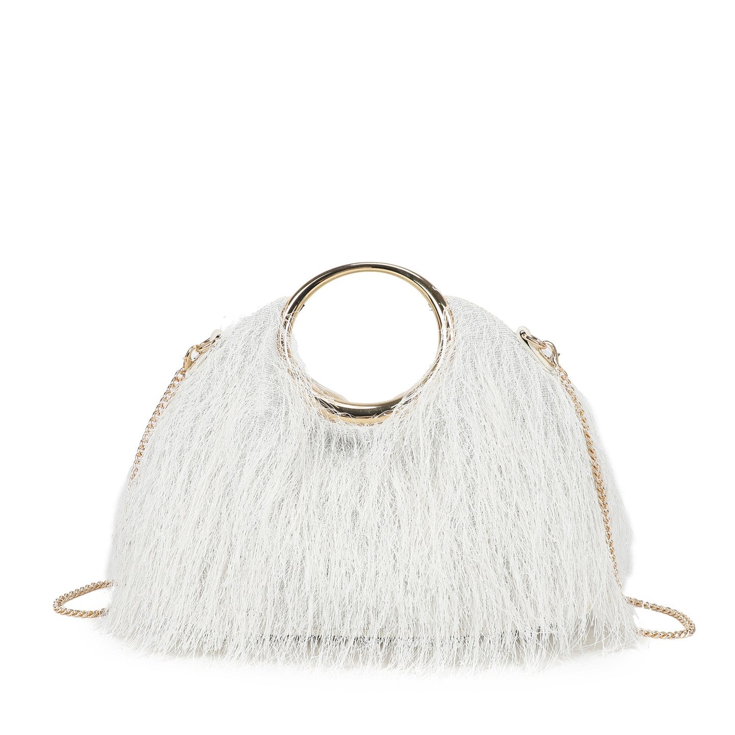 Sac bandoulière avec fourrure