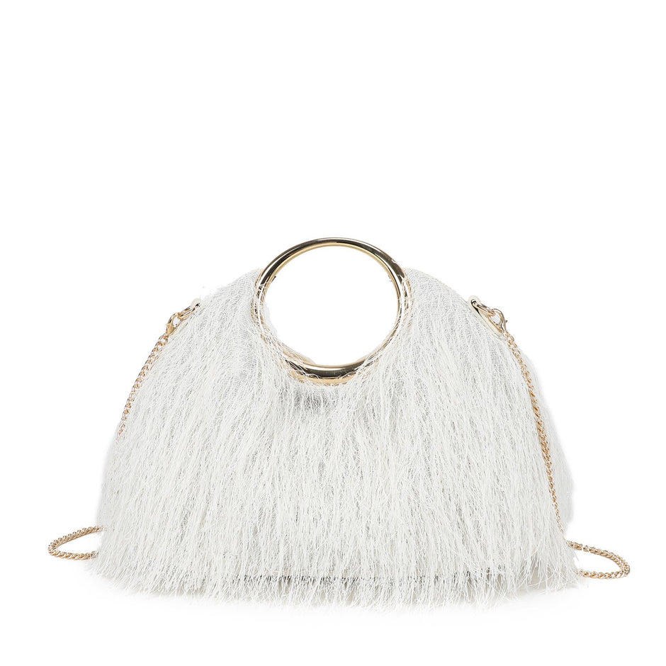 Sac bandoulière avec fourrure