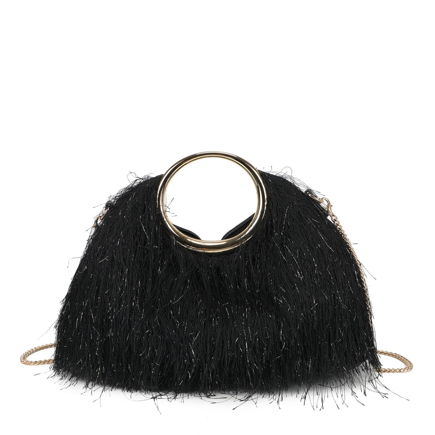 Sac bandoulière avec fourrure