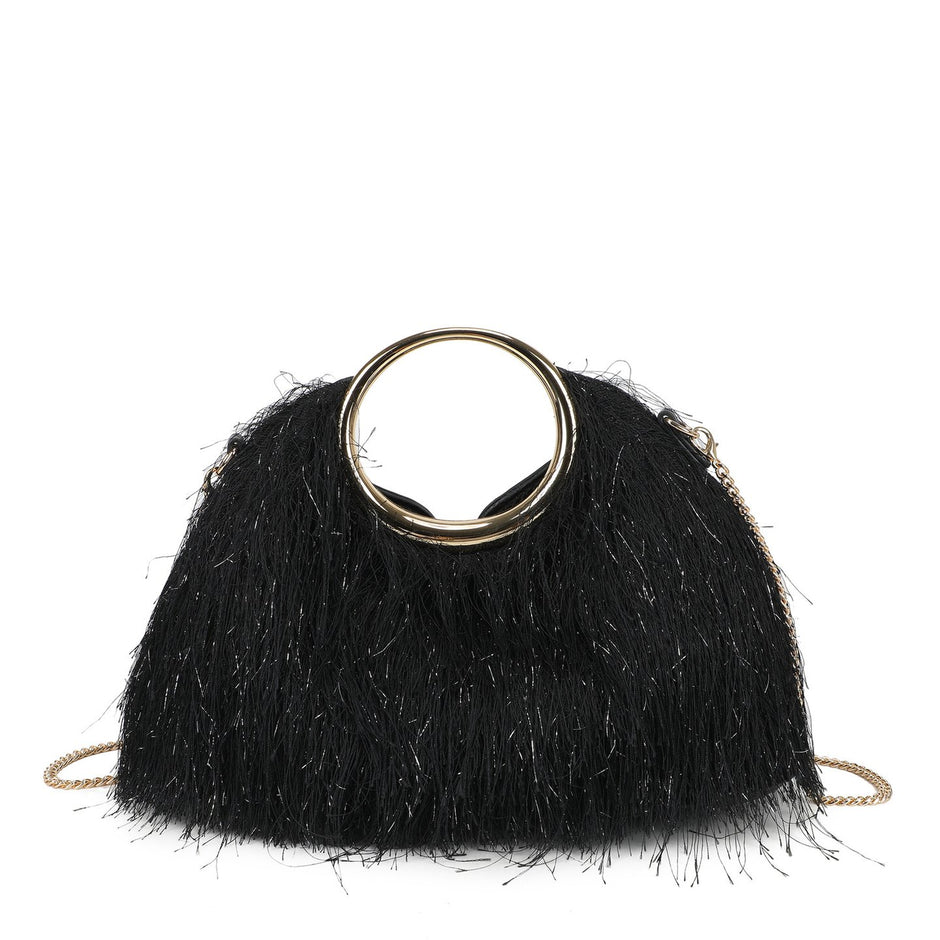 Sac bandoulière avec fourrure