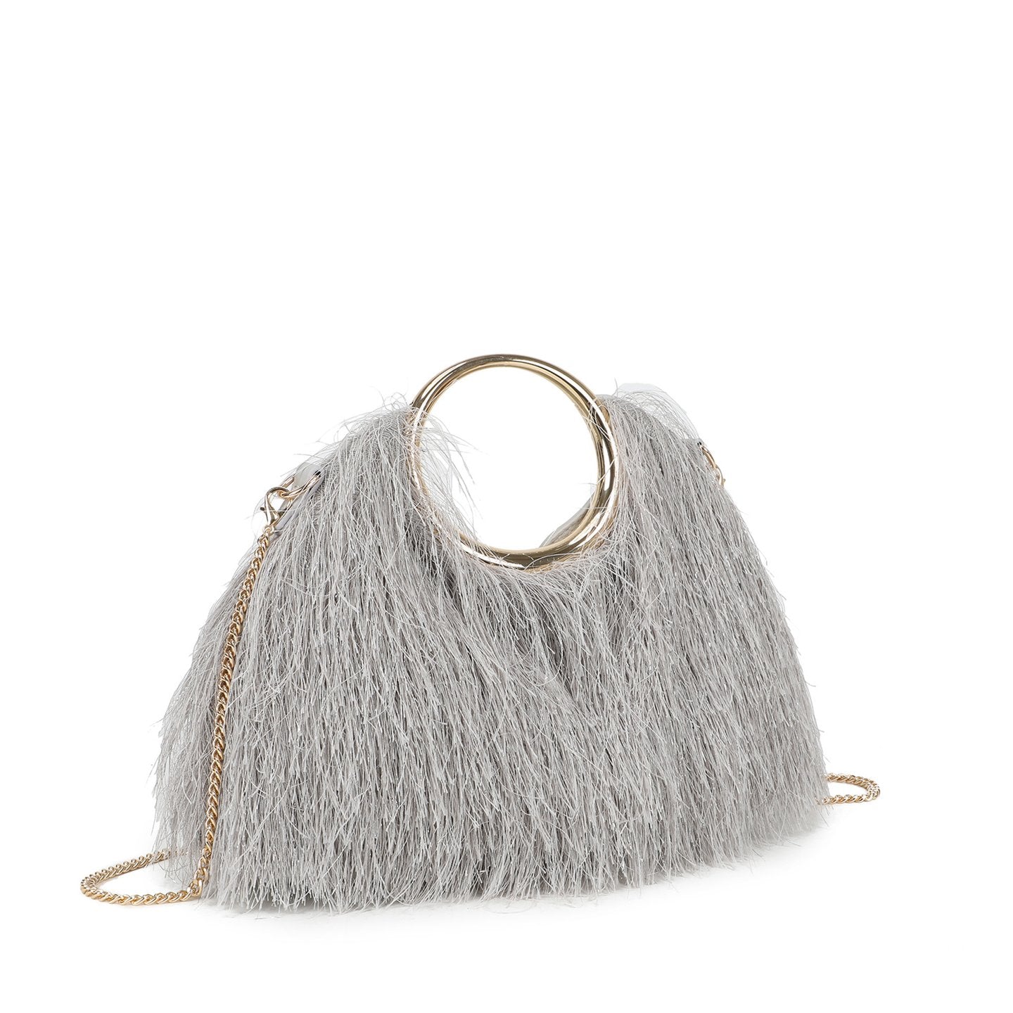 Sac bandoulière avec fourrure