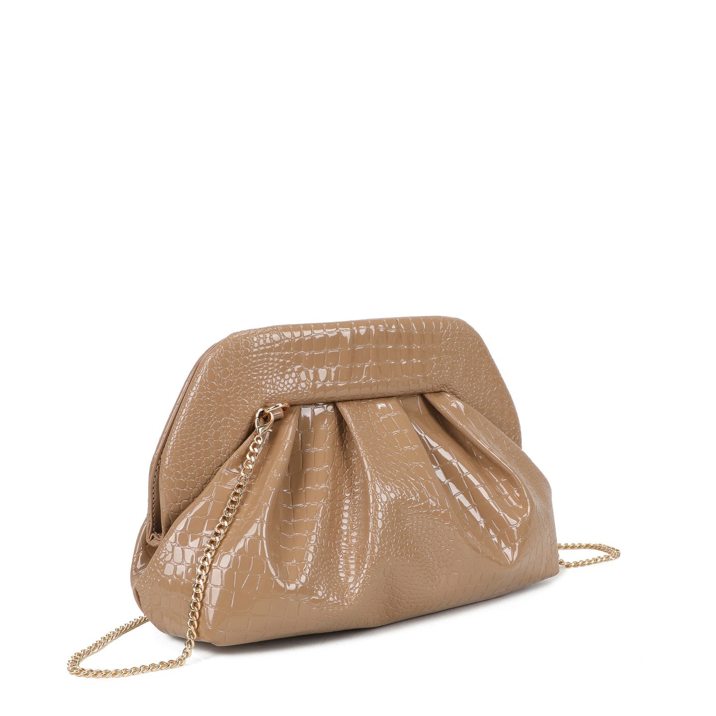 Sac bandoulière en croco et vernis