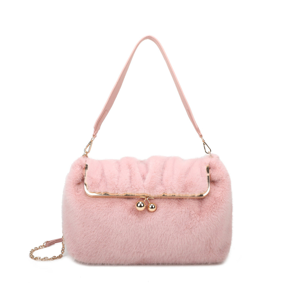 Sac épaule avec fourrure
